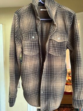 O'Neill men’s Brown and Gray Plaid Shirt Jacket